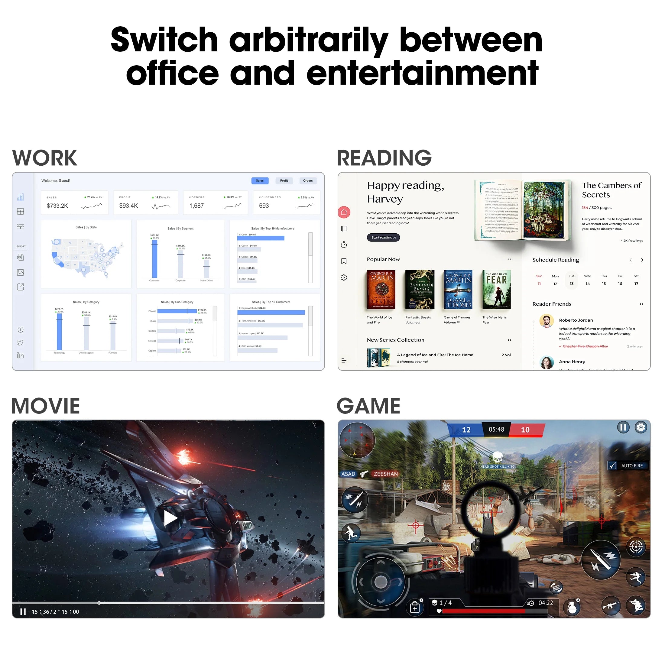 24" FHD 1080P Gaming Monitor, 144Hz Computer Monitor, New, E2411K