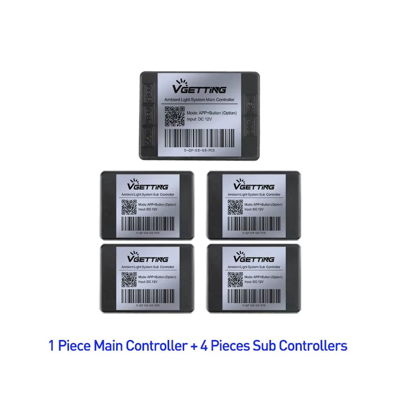 18 in 1 Car Ambient Light 64 Color Acrylic Strips 110Cm 90Cm 75Cm 35Cm 20Cm Full Colors RGB Car Interior Bluetooth App Control