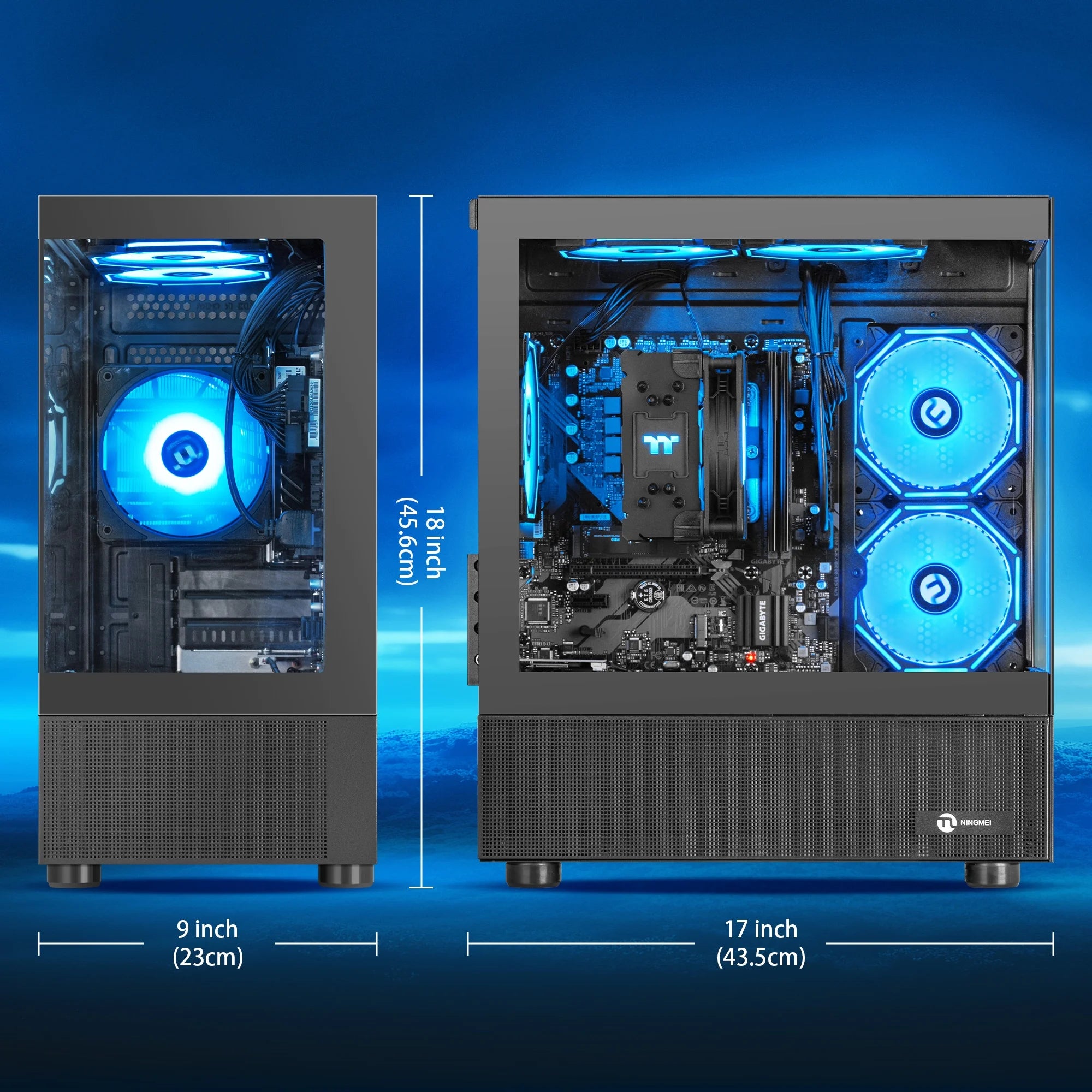 Gaming PC AMD Ryzen 7 5700G 16GB RAM 1TB SSD 6RGB Fans PC Gaming Black