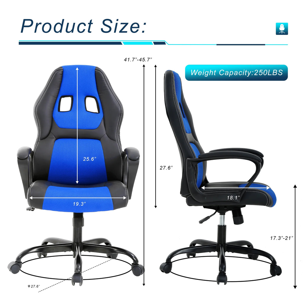 Gaming Chairs, Office Gaming Chair with Lumbar Support Computer Gaming Chair Gaming Office Chair Gaming Desk Chair Computer Chairs for Adults, Blue