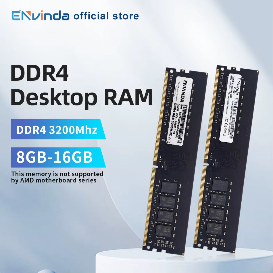DDR4 PC RAM Memoria 8GB 16GB 3200Mhz DIMM Desktop Computer Memory Rams No Support AMD Motherboard