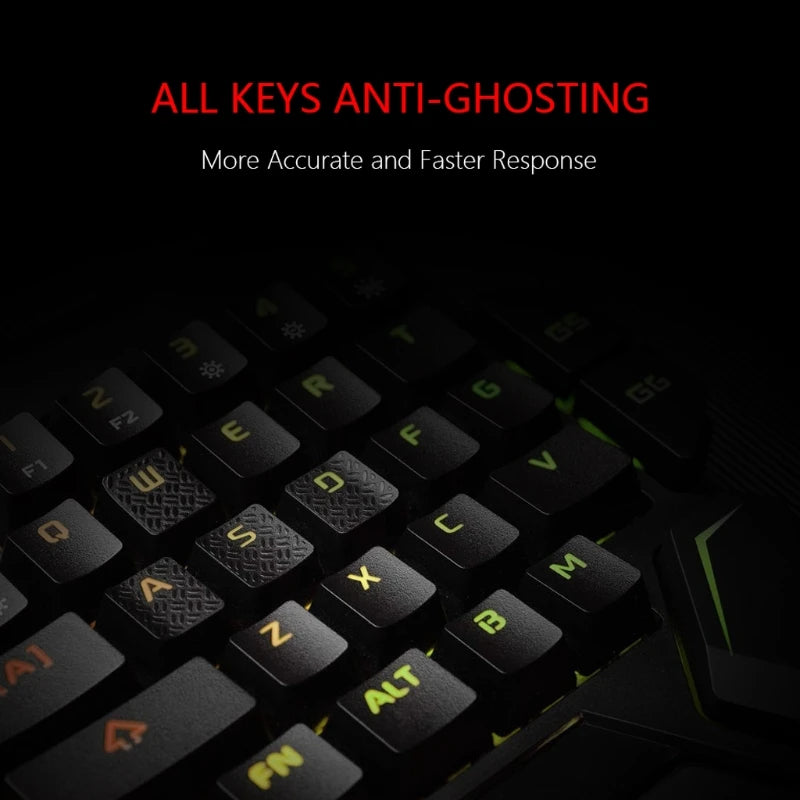 USB Keyboard One-Handed Wired 35 Keys Luminous Gaming Keyboards for Tablet Colorful Ergonomics Gamer Keypad Hand Rest