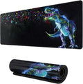 Watercolor Dinosaur Gaming Mouse Pad, Long Extended XL Mousepad Desk Pad Stitched Edges, 31.5'' X 11.8''