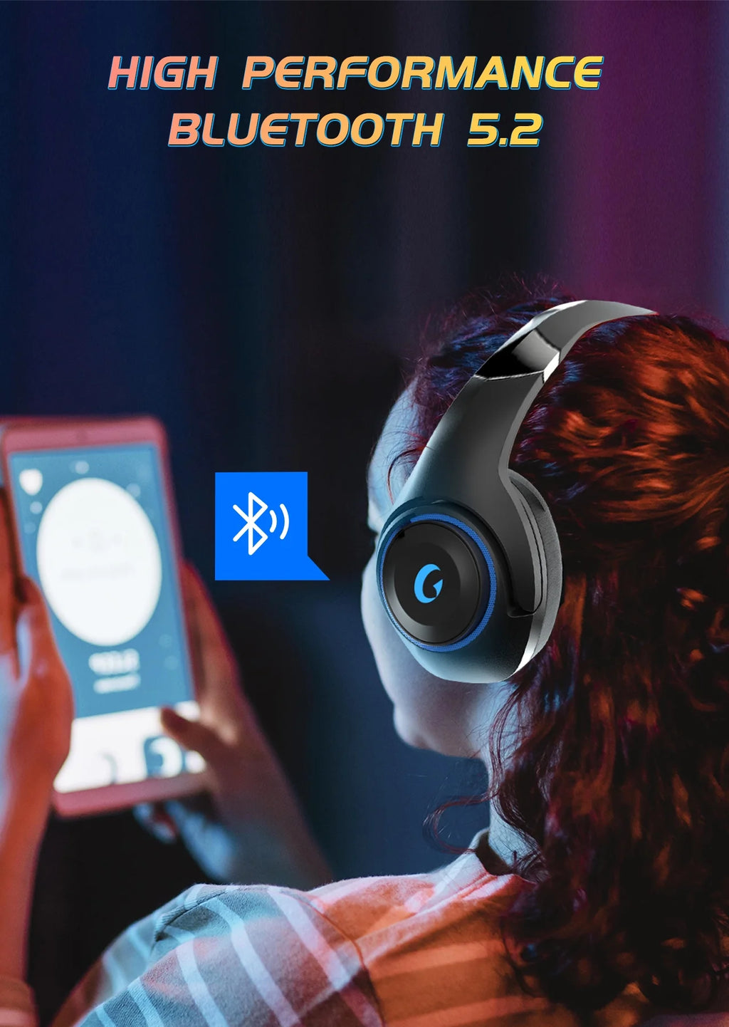 Wireless Gaming Headsets for PS5 PC Switch PC with Bluetooth 5.2, 2.4 Ghz USB Gaming Headphones with Detachable Microphone, 40H Battery Life, 3.5Mm Wired for Xbox Series,Black