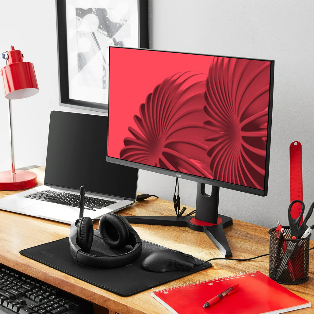 24" FHD (1920 X 1080P) 180Hz 1Ms Freesync Gaming Monitor with HDMI and DP Cables, Black