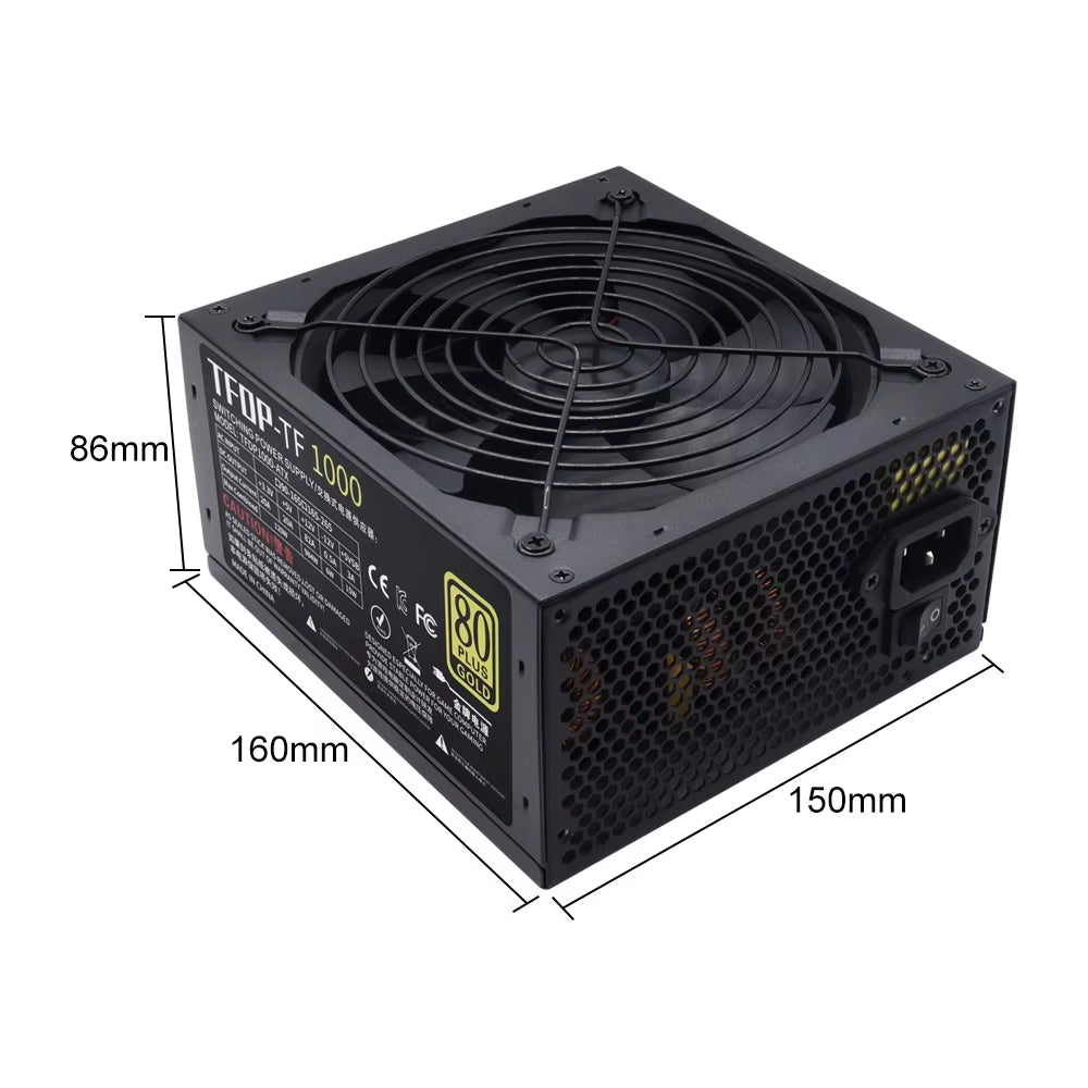 1000W Pc Power Supply 80 plus Glod for Pc Gaming 1000W Fully Modular ATX PSU Computer PC Gamer Power Supply 1000W Watt