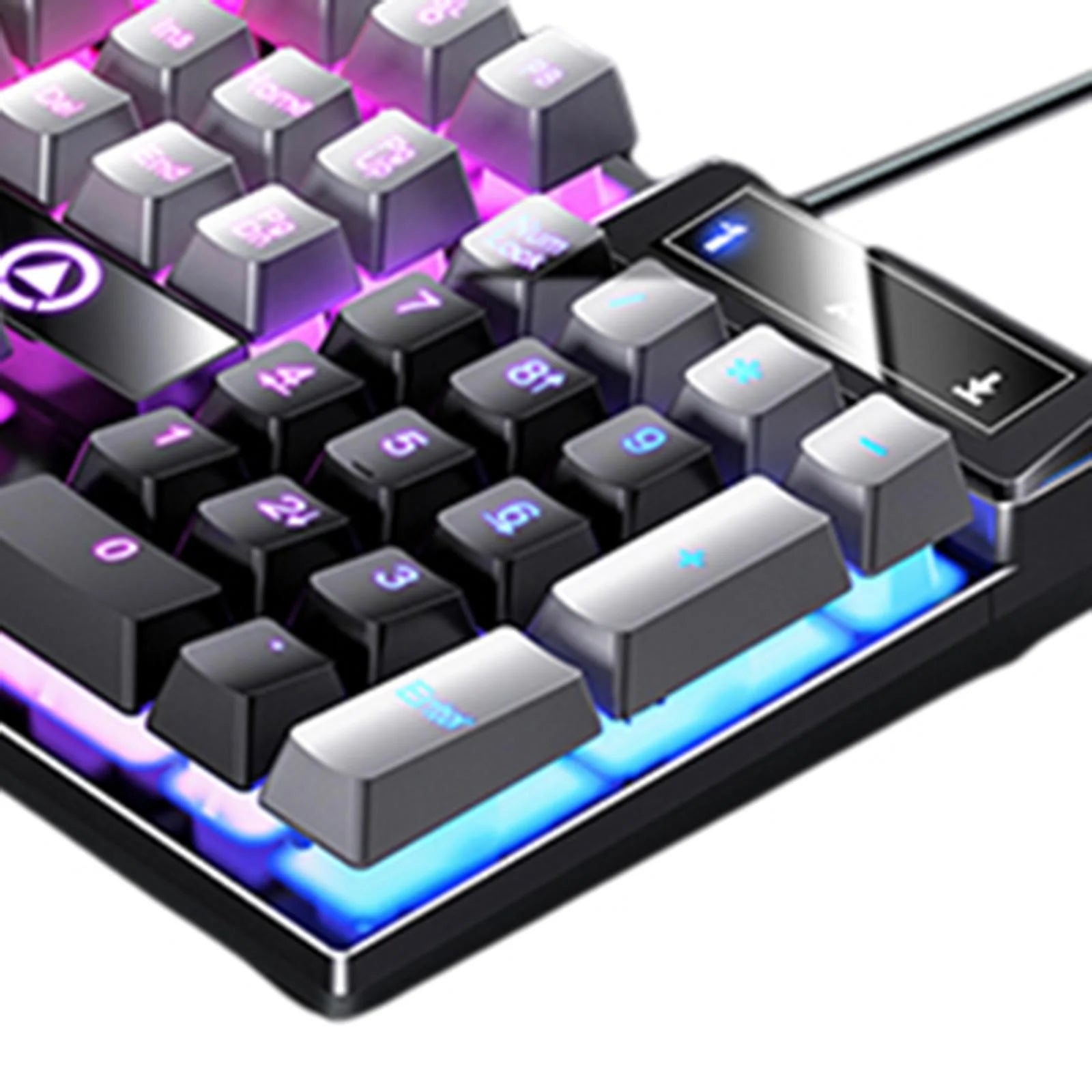 Mechanical Gaming Keyboard USB RGB Backlit Game Office , Black Gray
