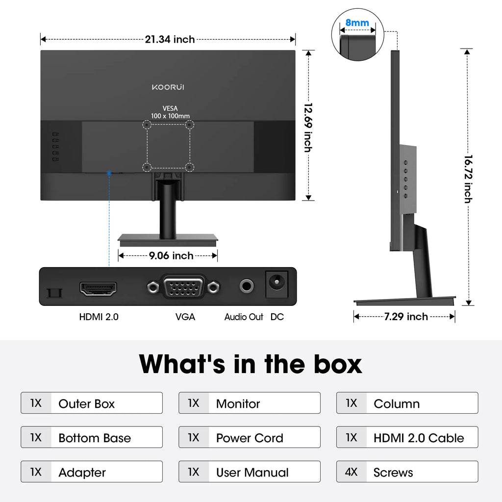 24" FHD 1080P Gaming Monitor, 144Hz Computer Monitor, New, E2411K