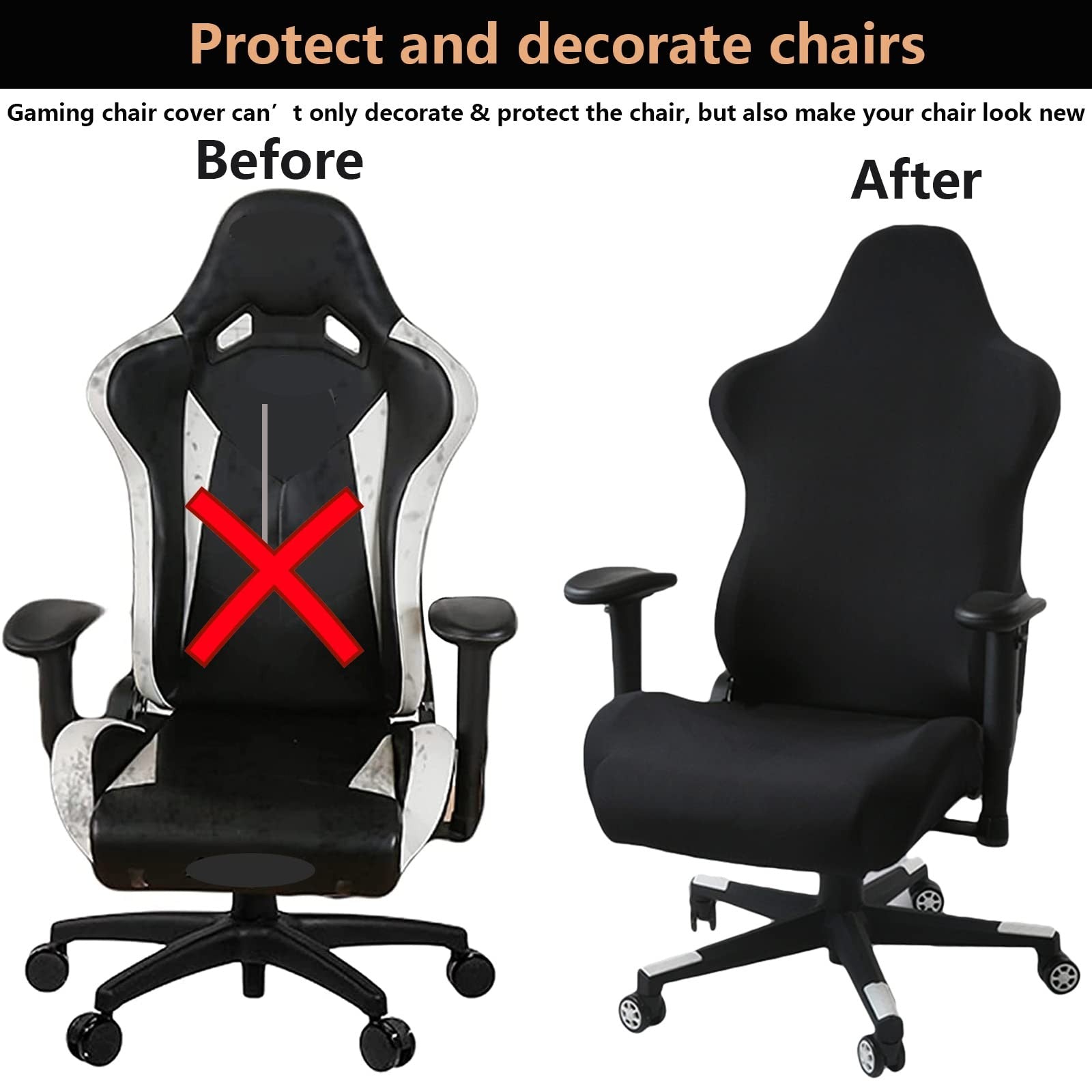 Gaming Chair Cover-Gaming Chair Seat Cover 4Pc/Set Gaming Chair Covers