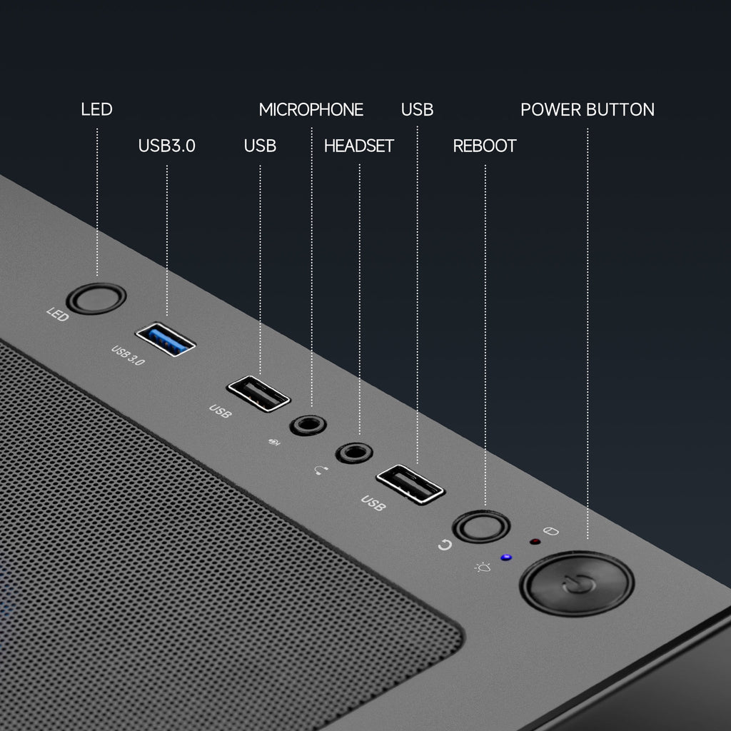 Gaming PC AMD Ryzen 7 5700G 16GB RAM 1TB SSD 6RGB Fans PC Gaming Black