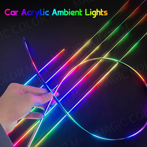 18 in 1 Car Ambient Light 64 Color Acrylic Strips 110Cm 90Cm 75Cm 35Cm 20Cm Full Colors RGB Car Interior Bluetooth App Control