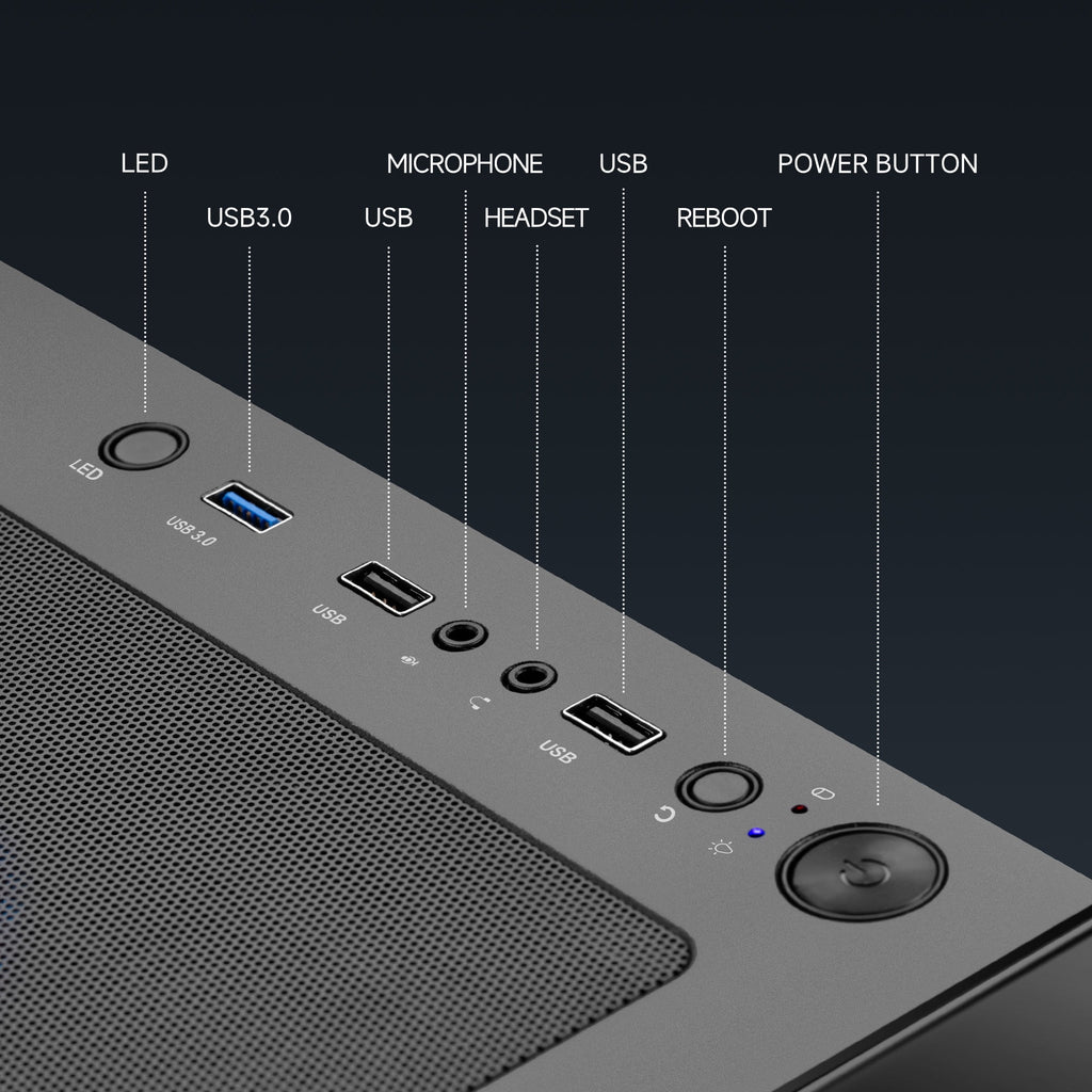 Gaming PC AMD Ryzen 7 5700X NVIDIA RTX 5060 Ti 32GB RAM 1TB SSD Wifi PC Gaming Black